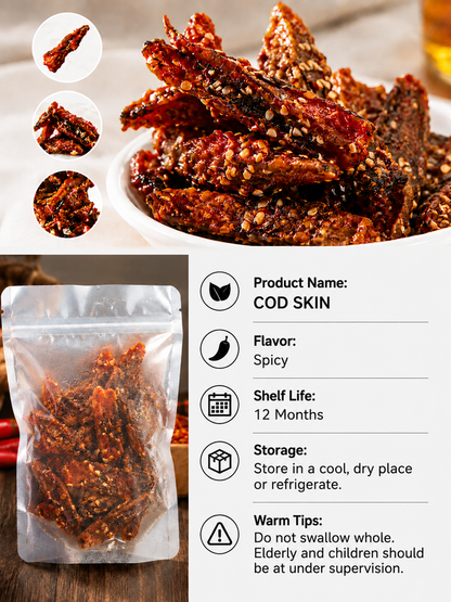 🌶️Premium Crispy Spicy Cod Skin Snack | Crunchy Seafood Chips-MHW
