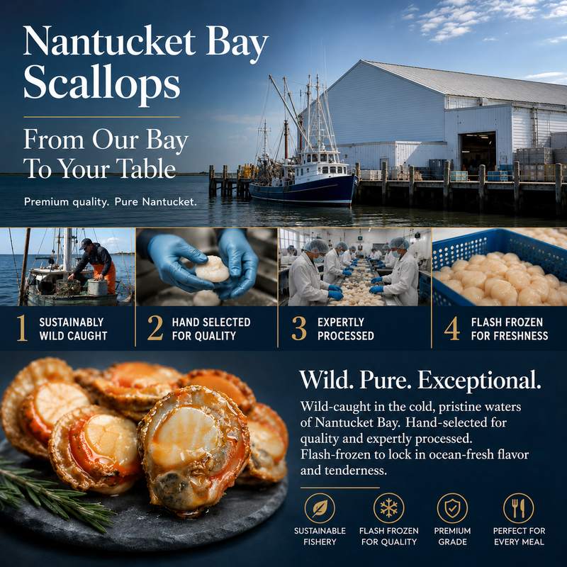 🌊High-protein, ready-to-eat scallop meat from Nantucket Bay Scallops-MHW