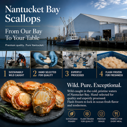 🌊High-protein, ready-to-eat scallop meat from Nantucket Bay Scallops-MHW