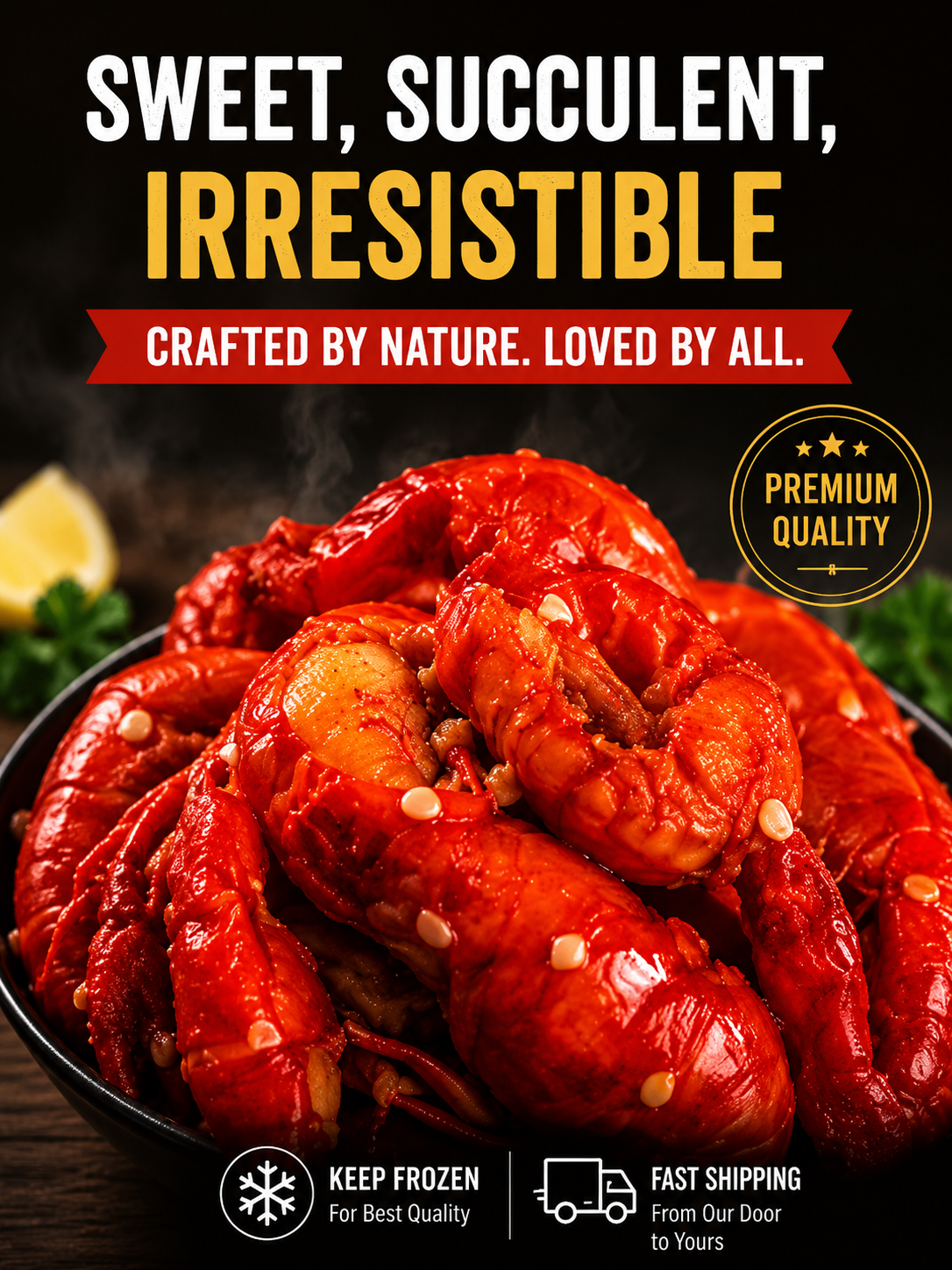 Fresh lobster tail meat with shell-MHW