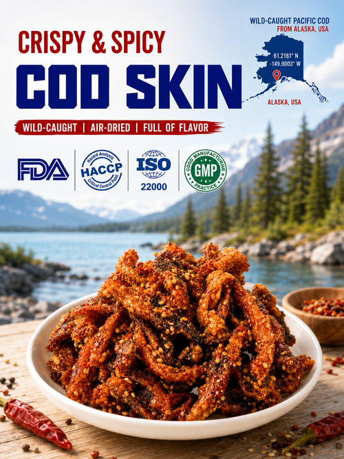 🌶️Premium Crispy Spicy Cod Skin Snack | Crunchy Seafood Chips-MHW
